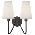 Load image into Gallery viewer, Rowan Fabric Shade Wall Sconce – Modern Industrial Light for Bedroom