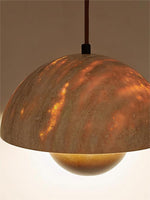 Cargar imagen en el visor de la Galería, Lámpara colgante de capullo de flor de travertino Wabi-Sabi