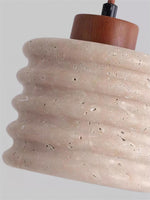 Cargar imagen en el visor de la Galería, Lámpara colgante de travertino ondulado Wabi-Sabi para cafetería de dormitorio