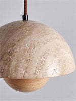 Cargar imagen en el visor de la Galería, Lámpara colgante de capullo de flor de travertino Wabi-Sabi