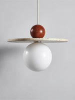 Load image into Gallery viewer, Cream Style Flying Disc Travertine Pendant Lamp