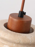 Cargar imagen en el visor de la Galería, Lámpara colgante de travertino ondulado Wabi-Sabi para cafetería de dormitorio