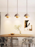 Cargar imagen en el visor de la Galería, Lámpara colgante de capullo de flor de travertino Wabi-Sabi