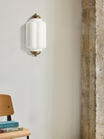 Load image into Gallery viewer, Vintage Milk Glass Flush Eloise Wall Sconce for Bedside Hallway