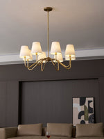 Load image into Gallery viewer, Vintage Brass Fabric Multi-Head Chandelier