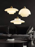 Cargar imagen en el visor de la Galería, Lámpara Colgante Blanca Lechosa de Múltiples Niveles - Lámpara Moderna de Vidrio para Comedor