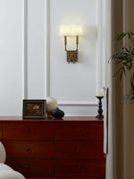 Load image into Gallery viewer, Vintage Fabric Wall Sconce – Double Drum Shade for Bedroom or Hallway