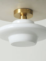 Load image into Gallery viewer, Art Deco Milk Glass Fixed Ceiling Light