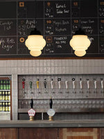 Load image into Gallery viewer, Vintage Art Deco Milk Glass Pendant Light