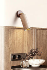 Load image into Gallery viewer, Cylindrical Travertine Wall Light