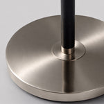 Cargar imagen en el visor de la Galería, Circular brushed chrome base detail for a Bauhaus floor lamp