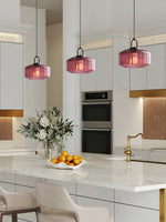 Load image into Gallery viewer, Ribbed Glass Pendant Light - Vintage Green Glass Hanging Light with Modern Appeal