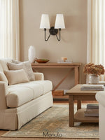 Load image into Gallery viewer, Rowan Fabric Shade Wall Sconce – Modern Industrial Light for Bedroom