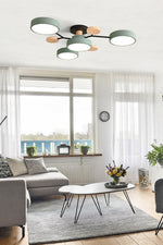 Load image into Gallery viewer, Multihead Disc Morandi Color Branch Ceiling Light