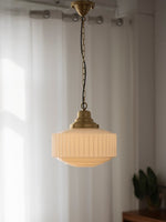 Load image into Gallery viewer, Opalume Glass Pendant Light – Vintage Milk Glass Pendant Light with Art Deco Style
