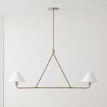 Cargar imagen en el visor de la Galería, Lámpara de araña Diora con pantalla de lino: lámpara de comedor e isla de 2 o 4 luces