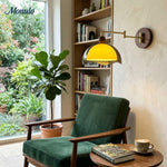 Load image into Gallery viewer, Sunset Glow Modern Wall Sconce with Acrylic Shade and Wood-Texture Base for Bedroom Hallway Living Room