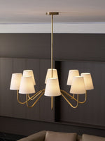 Load image into Gallery viewer, Vintage Brass Fabric Multi-Head Chandelier
