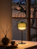 Bild in Gallery-Viewer laden, Clinco Tönungsglas Pilz-Silhouette Tischlampe – Vielseitige Designer-Tischbeleuchtung für Sideboard oder Nachttisch