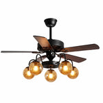 Cargar imagen en el visor de la Galería, Rustic Wood Ceiling Fan with Light