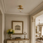 Load image into Gallery viewer, Gold glass ceiling light installed in an entryway scene