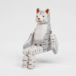 Cargar imagen en el visor de la Galería, Hand-carved wooden cat ornament