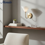 Load image into Gallery viewer, Kysara Soft Linen Shade Sculptural Minimal Wall Lamp for Bedside & Bathroom