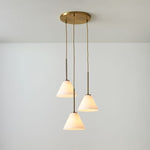 Load image into Gallery viewer, Conica Adjustable Cone Glass Chandelier – Modern Pendant Lighting for Dining Table