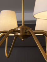Load image into Gallery viewer, Vintage Brass Fabric Multi-Head Chandelier