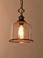 Load image into Gallery viewer, American Vintage Aged Clear Bell Glass Pendant Light
