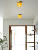 Load image into Gallery viewer, Nordic Morandi Cylinder Glass Ceiling Light – Colorful Fixture For Hallways