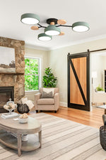 Load image into Gallery viewer, Multihead Disc Morandi Color Branch Ceiling Light