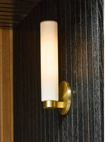 Load image into Gallery viewer, Rivora Fluted Glass Tube Sconce - Classic Ribbed Vanity Lighting