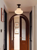 Load image into Gallery viewer, Medieval Art Deco Milk Glass Fixed Ceiling Light