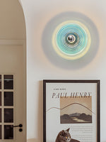 Cargar imagen en el visor de la Galería, Aplique de cristal acanalado: moderna lámpara de pared de disco para dormitorio