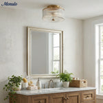 Charger l'image dans la visionneuse de galerie, Plafonnier encastré Rivora Vintage en verre côtelé pour salon