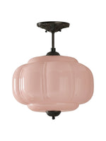 Load image into Gallery viewer, Eloise Scallop Vintage Milk Glass Semi-Flush Mount Pendant Light