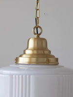 Load image into Gallery viewer, Opalume Glass Pendant Light – Vintage Milk Glass Pendant Light with Art Deco Style