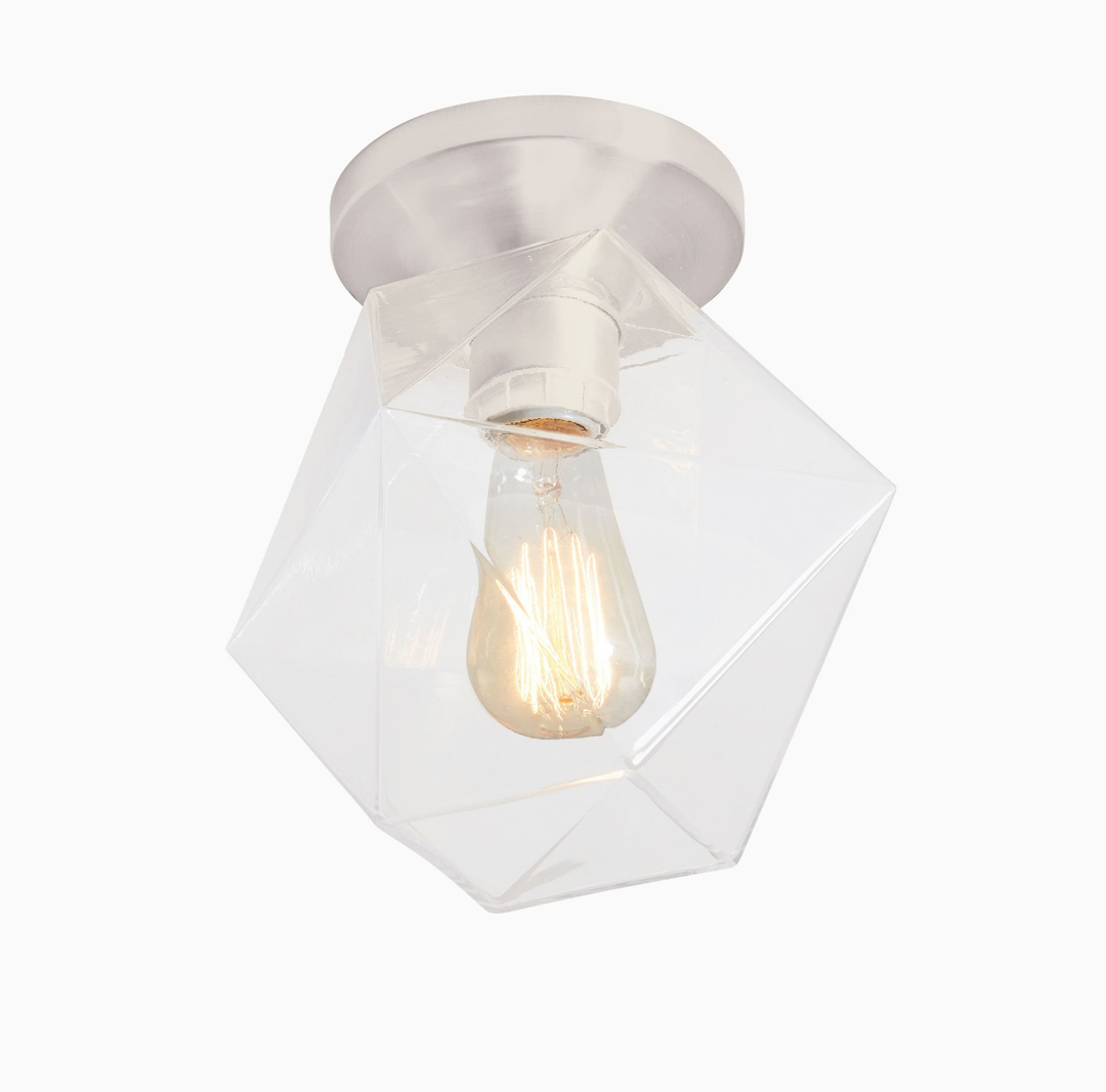 Lámpara de techo de cristal Talvior Geometry - Estilo de montaje empotrado de cristal facetado