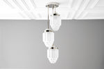 Load image into Gallery viewer, Tierlux Glass Tiered Skyscraper Shade Pendant – Art Deco Ceiling Light for Kitchen Island