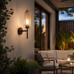 Load image into Gallery viewer, Outdoor patio wall light showing installation scale