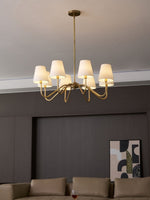 Load image into Gallery viewer, Vintage Brass Fabric Multi-Head Chandelier