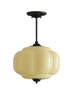 Load image into Gallery viewer, Eloise Scallop Vintage Milk Glass Semi-Flush Mount Pendant Light