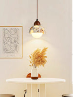 Load image into Gallery viewer, Wabi-sabi Style Water-polished Translucent Stone Retro Pendant Lamp