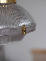 Load image into Gallery viewer, Ribbed Glass Pendant Light – Stylish Brass and Glass Pendant Light for Kitchen & Modern Interiors