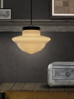Load image into Gallery viewer, Vintage Art Deco Milk Glass Pendant Light