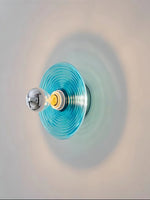 Cargar imagen en el visor de la Galería, Aplique de cristal acanalado: moderna lámpara de pared de disco para dormitorio