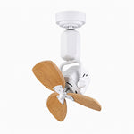 Cargar imagen en el visor de la Galería, Wall and ceiling compact fan in white with light wood grain blades