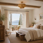 Load image into Gallery viewer, Rattan ceiling light in a bedroom