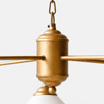 Load image into Gallery viewer, Antiqued brass-tone center body and curved chandelier arms